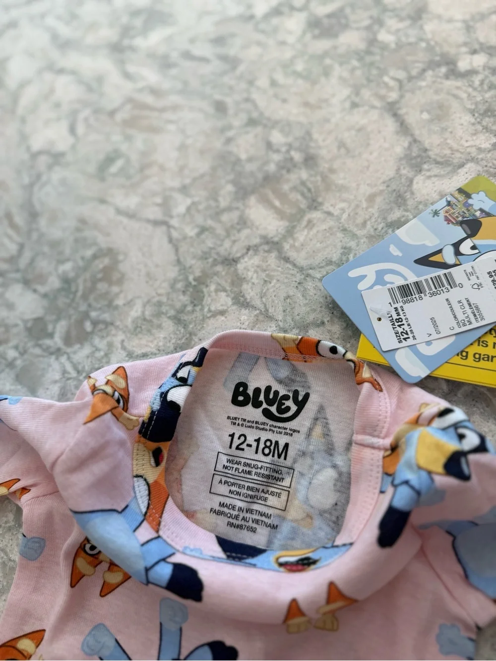 NWT Bluey & Bingo Girls Pink Cotton Pajama Set 12-18M